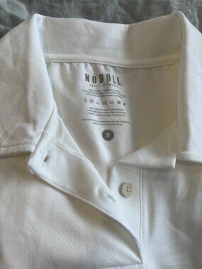 NOBULL White Performance Polo Shirt | Minimalist Activewear |